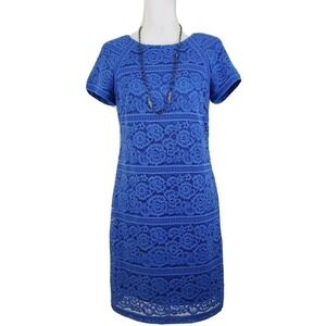 Jessica Howard ~Woman Size 6~Royal Blue Short Sleeve Lace Dress Lined.